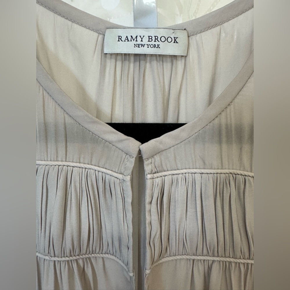 Ramy Brook NY Peplum Tank- Beige M - Picture 2 of 9
